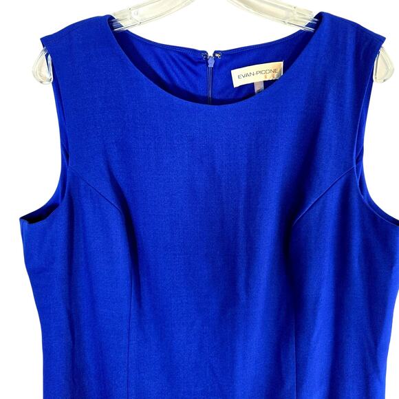 Evan Picone Women's Dress 14 Blue Short Sleeveless Misses Size Large L - Picture 2 of 6